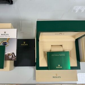 Rolex Green and Cream Watch Box Set